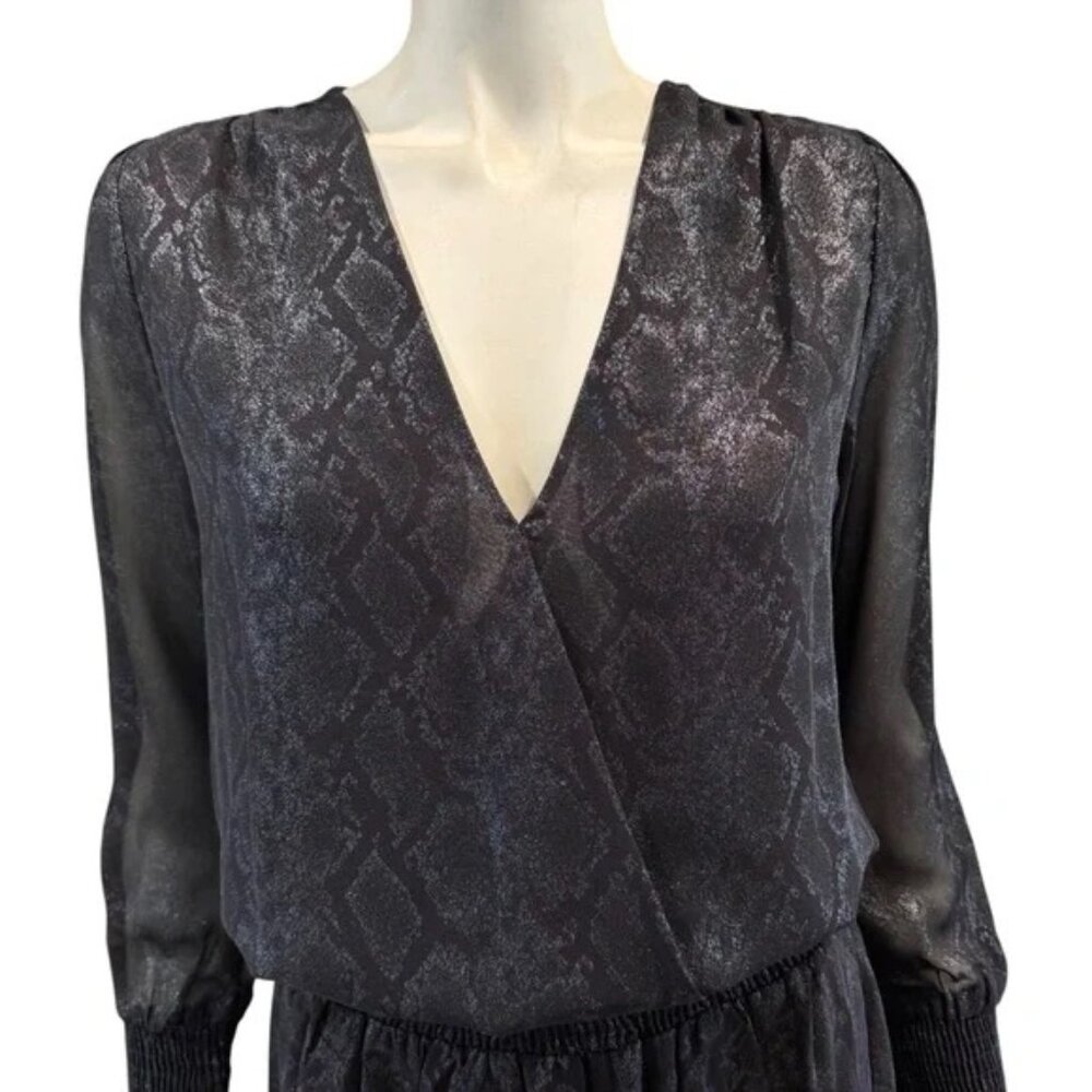 Veronica M | Metallic Python Print Blouson Mini D… - image 2